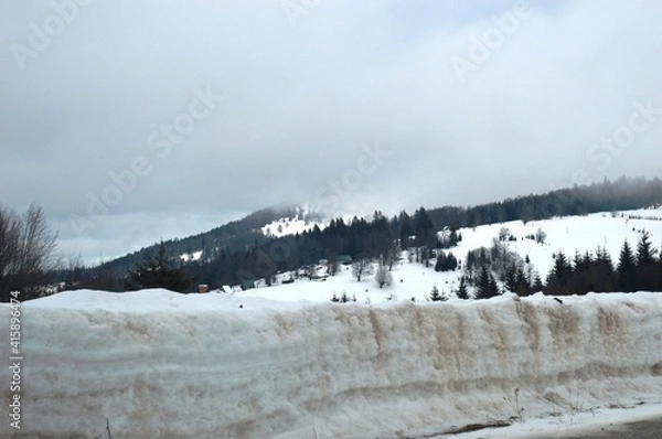 Fototapeta winter landscape in the mountains