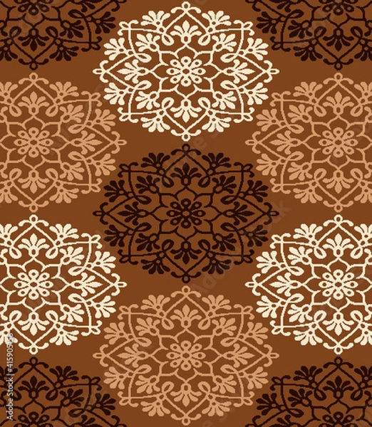 Fototapeta Carpet and bathmat Vintage Style Tribal design pattern with distressed texture and effect
