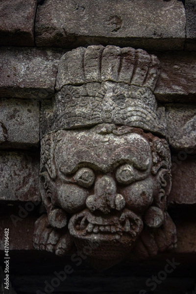 Fototapeta sukuh temple or candi sukuh,  reliefs at sukuh temple.Ancient erotic. candi Sukuh-Hindu on central Java, Indonesia. the temple is Javanese Hindu temple located mount lawu