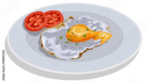 Fototapeta Fried Egg stock illustration