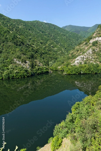 Fototapeta Ladscape of Krichim Reservoir at Rhodopes Mountain, Bulgaria