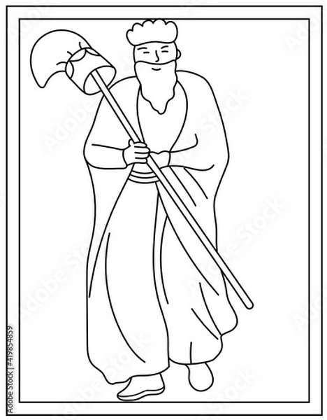 Fototapeta 
Moses drawing designed in hand drawn vector 

