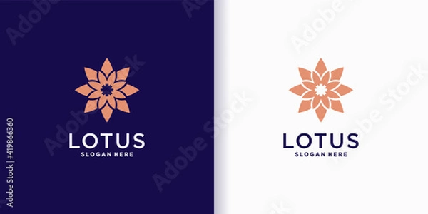 Fototapeta Minimalist lotus logo design template with creative concept