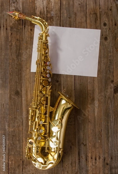 Obraz classic bronze saxophone