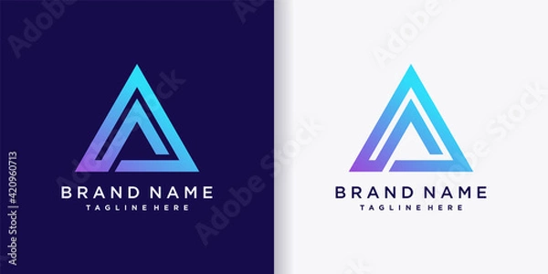 Fototapeta Triangle logo design letter a with creative concept part two