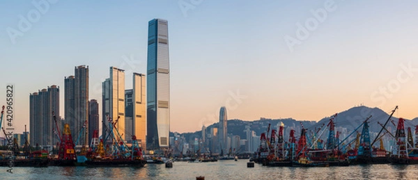 Fototapeta Hong Kong West Kowloon at Sunset