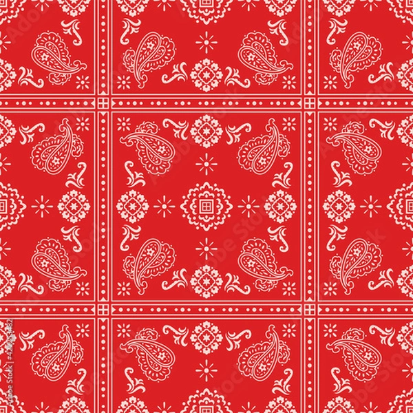 Fototapeta Japanese Boho Cashew Flower Vector Seamless Pattern