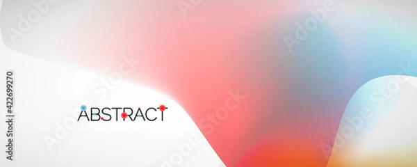 Fototapeta Fluid color gradient abstract background, trendy colorful wallpaper. Vector illustration for placards, brochures, posters, banners and covers