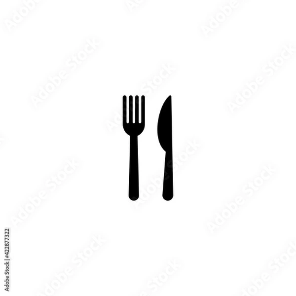 Fototapeta Fork and knife icon vector for web, computer and mobile app