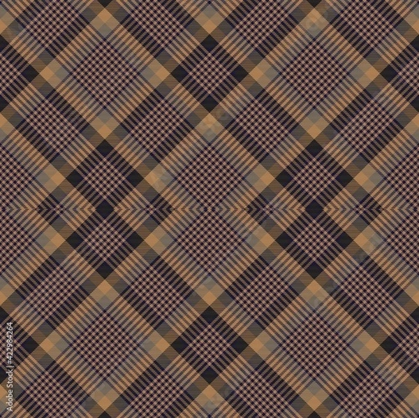 Fototapeta Brown Argyle Plaid Tartan textured Seamless Pattern Design