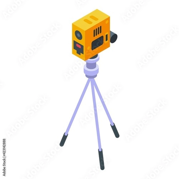 Fototapeta Road tripod icon. Isometric of road tripod vector icon for web design isolated on white background