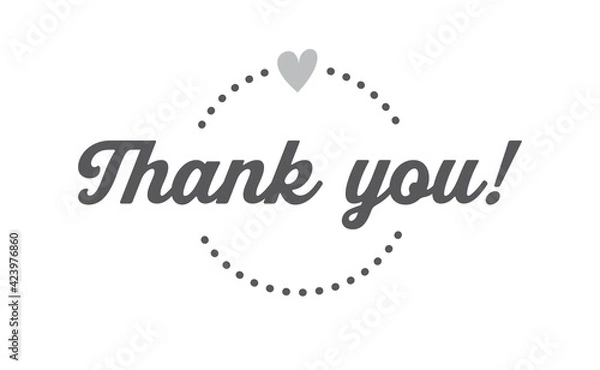 Fototapeta Thank you lettering. Greeting card text design in calligraphic style font.