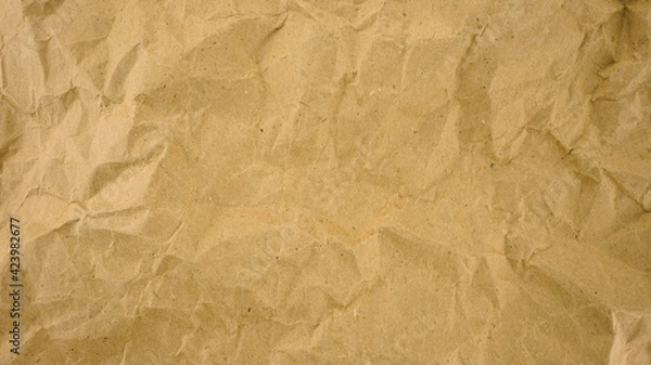 Fototapeta Texture  brown   crumpled paper, for any design, for abstract background, wallpaper.