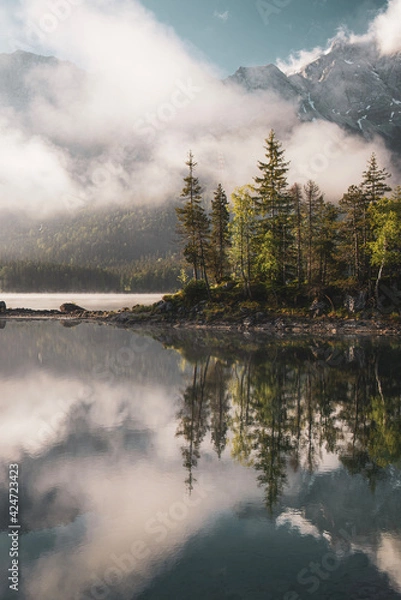 Fototapeta fog over the lake