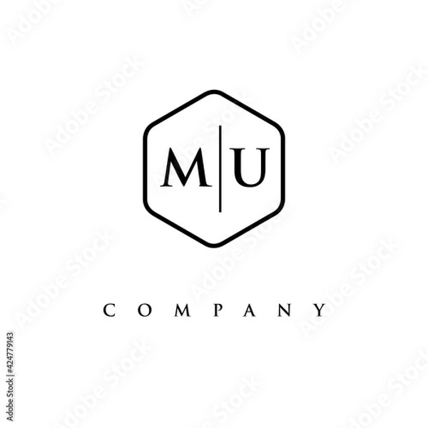 Fototapeta initial MU logo design vector