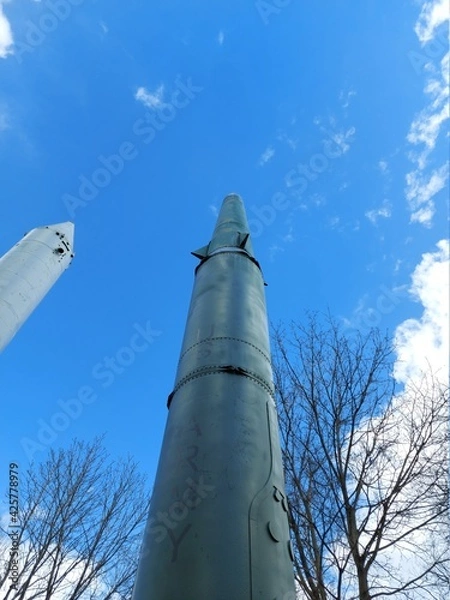 Fototapeta Part of vintage big rocket. Victory Day.