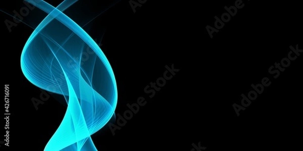 Obraz Simple Neon Blue Wave Minimal Modern Elegant Abstract Background