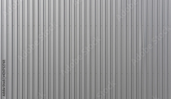 Obraz corrugated iron sheet, aluminum Facade of a warehouse as background texture