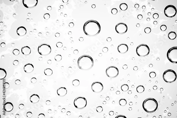 Obraz white isolated background water drops on the glass / wet window glass with splashes and drops of water and lime, texture autumn background