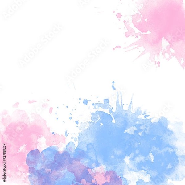 Fototapeta Color rose quartz, serenity watercolor blobs, isolated on white background. Shape design blank watercolor colored rounded shapes web buttons on white background.