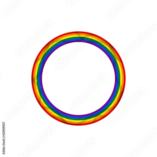 Obraz Flag LGBT icon, round frame. Template design, vector illustration. Love wins. LGBT symbol in rainbow colors. Gay pride collection