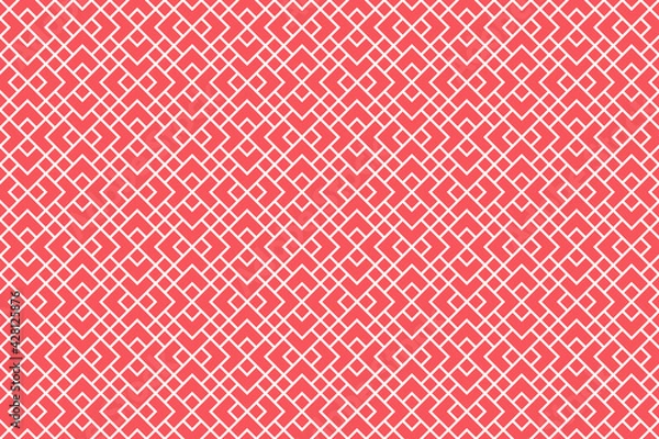 Fototapeta The geometric pattern with lines. Seamless vector background. White and pink texture. Graphic modern pattern. Simple lattice graphic design