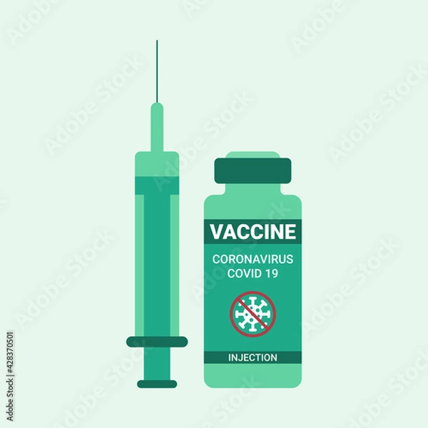 Fototapeta Vaccine injection of coronavirus covid 19 disease