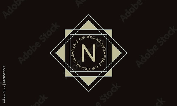 Fototapeta Elegant geometric logo. Icon, brand of the company with the alphabetic letter N. Creative logo of business, salon, boutique, company, corporation.