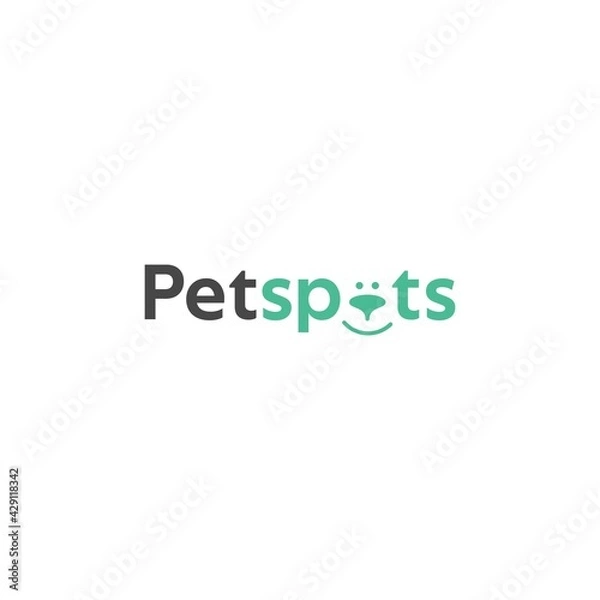 Fototapeta The simple and modern pet spots logo design is suitable for the pet business 6