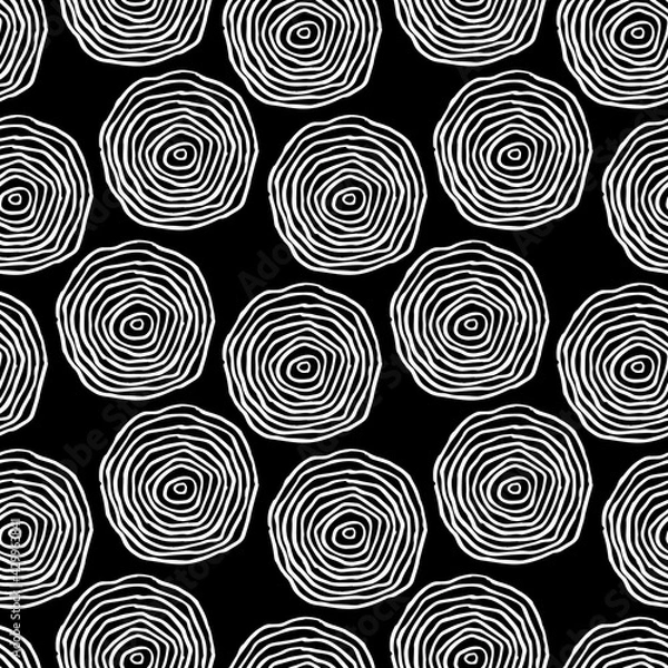 Fototapeta black and white abstract geometric shapes seamless pattern, vector illustration endless repeatable texture background