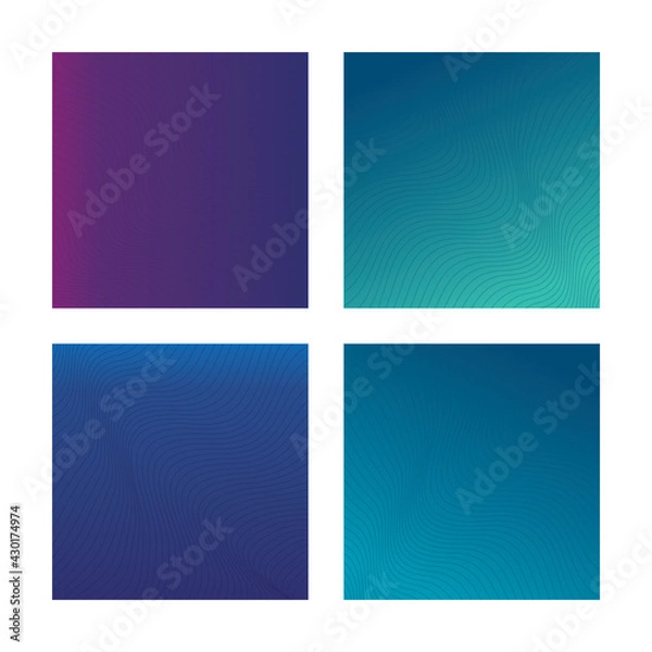 Fototapeta background with wavy lines texture in gradient blue color