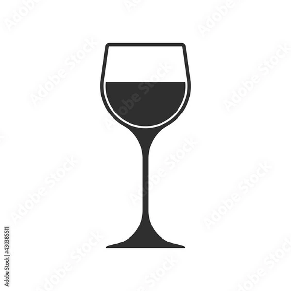 Fototapeta The wineglass icon. Goblet symbol. Flat illustration