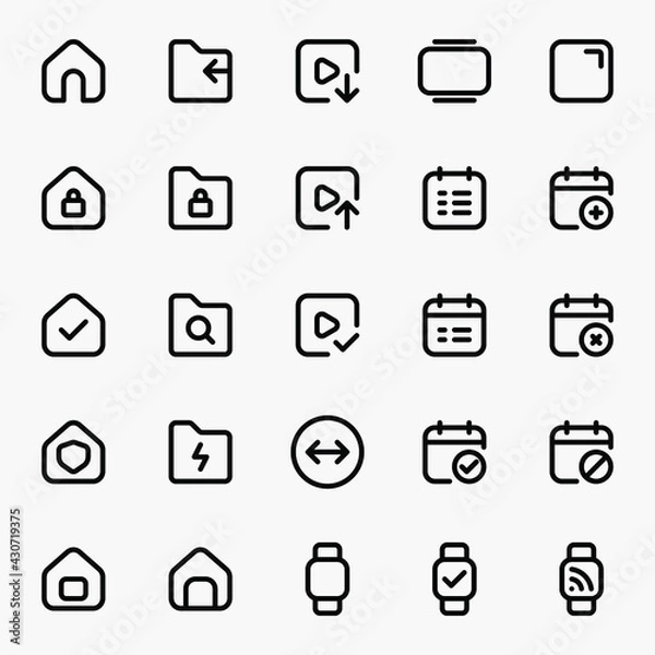 Fototapeta Ui icons User Interface Icons Outline