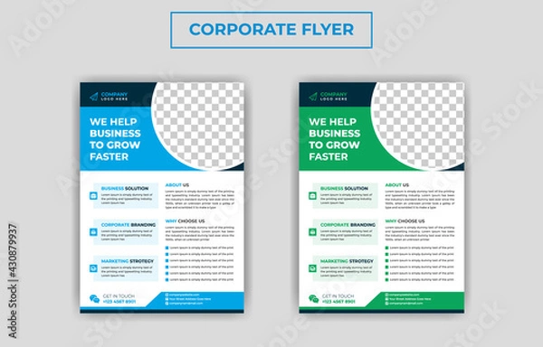 Fototapeta flyer. creative corporate abstract shape trendy flyer magazine leaflet design with creative abstract geometric shape template design