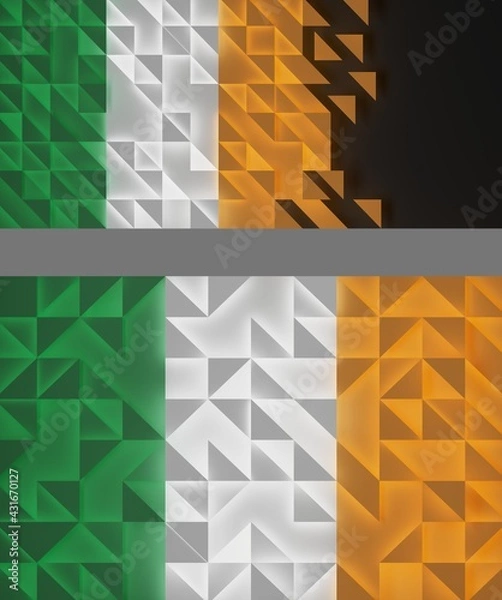 Fototapeta Abstract Ireland Flag 3D Render (3D Artwork)