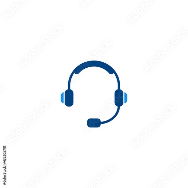 Fototapeta Headset icon, earphone icon vector for computer, web and mobile app 