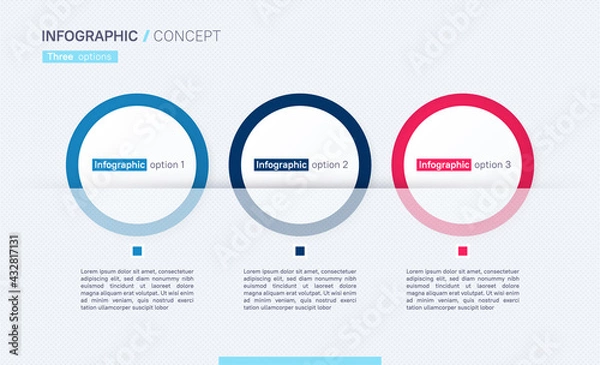 Obraz Stylish vector infographic concept template. Three options