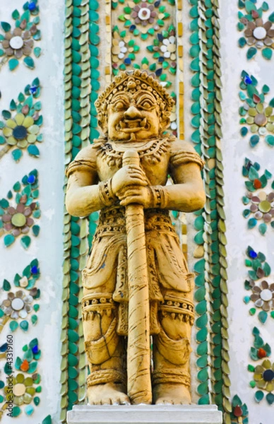 Fototapeta Demon statue at Wat Phra Kaew in Bangkok, Thailand.