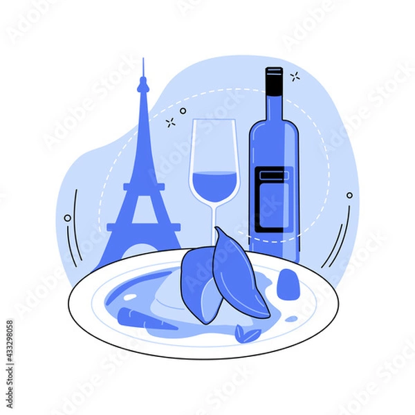 Fototapeta French cuisine abstract concept vector illustration.