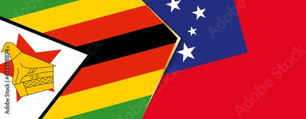 Fototapeta Zimbabwe and Samoa flags, two vector flags.