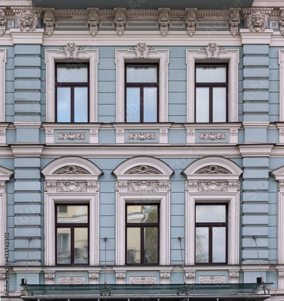 Obraz Vintage architecture classical facade building in classicism, baroque, Beaux-Arts styles front view