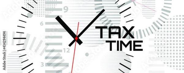 Fototapeta tax time sign on white background	