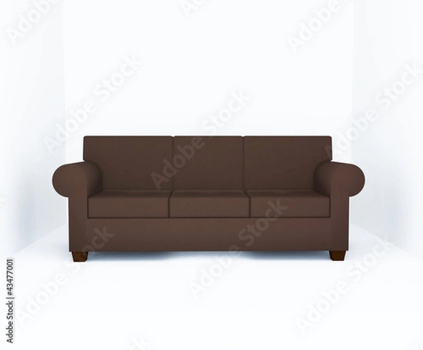 Fototapeta Sofa, Brown color furniture in the empty room