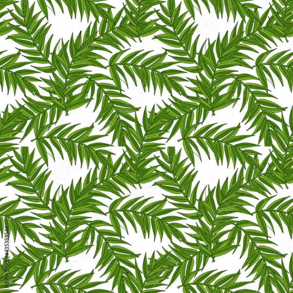 Fototapeta Exotic leaves seamless pattern vector for textile, wraping, wallpaper or other design