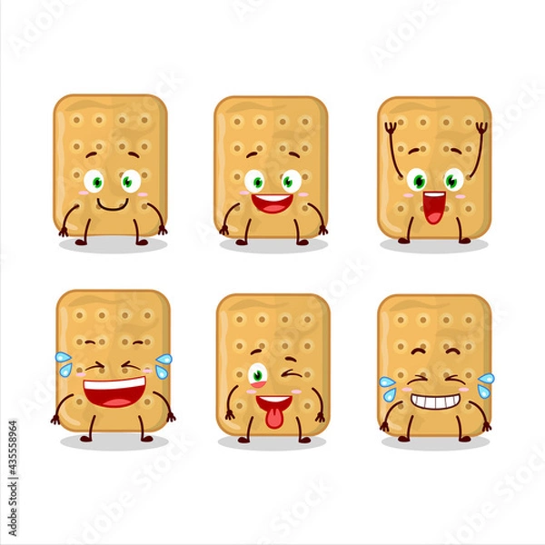 Fototapeta Cartoon character of biscuit with smile expression