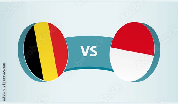 Fototapeta Belgium versus Indonesia, team sports competition concept.