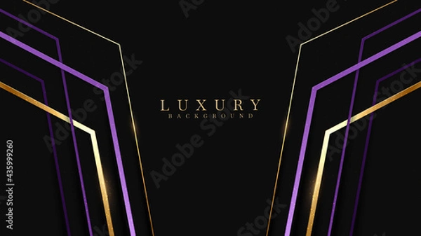 Fototapeta Purple luxury cover With golden lines sparkling. Modern elegant background design style. Creative concept vector illustration template.