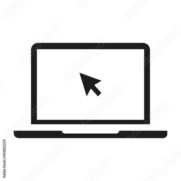 Fototapeta Click on laptop vector illustration icon. Computer icon