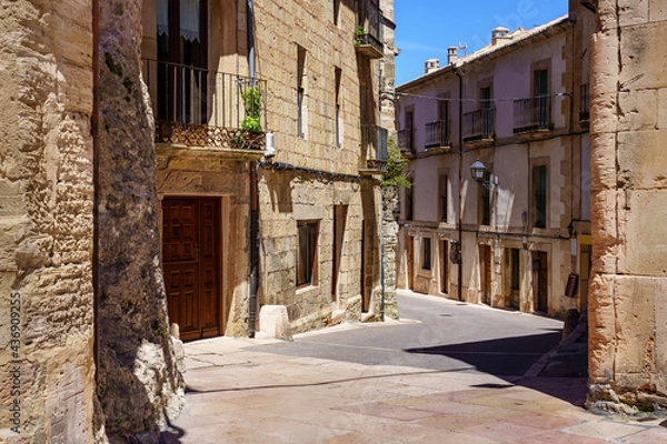 Fototapeta Narrow street of medieval old town in Castile Spain.