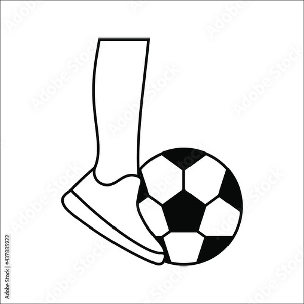 Fototapeta Foot, ball, football icon. vector elements of soccer for ui and ux, website or mobile application on white background. color editable